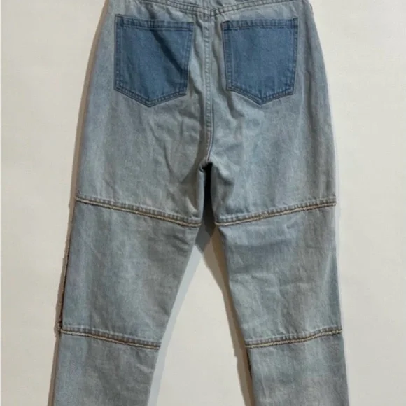 Maniere De Voir Eccentric Inside Out Distressed Grunge Jeans Sz UK 8 / US 4 - Picture 5 of 8